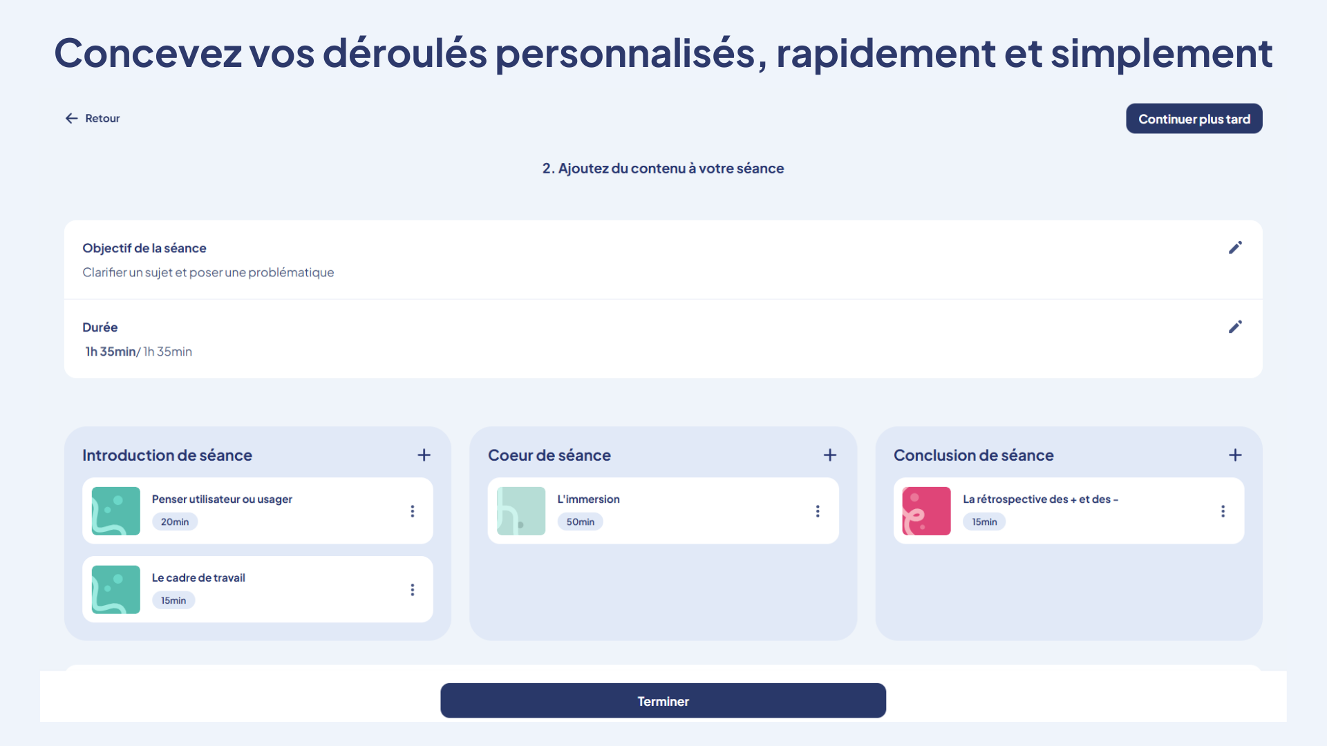 Conception de d&eacute;roul&eacute;s de s&eacute;ances collaboratives